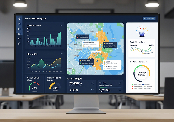 Insurance analytics dashboard showing data insights